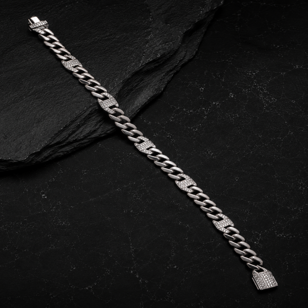 925 Sterling Silver Cuban Link Bracelet for Men
