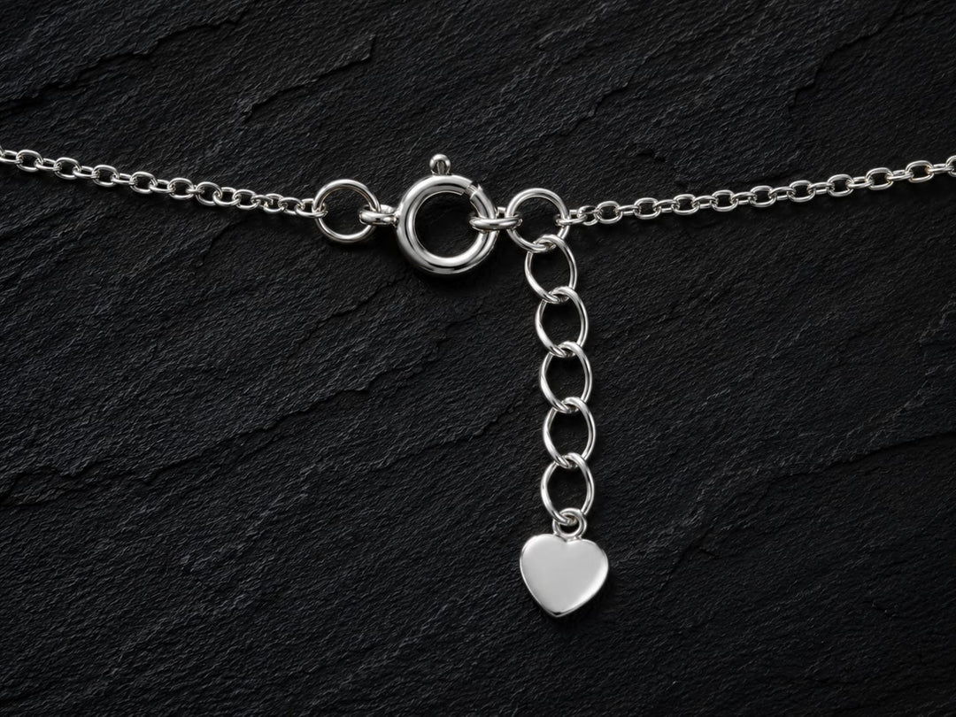 925 Sterling Silver Crescent Mother of Pearl Pendant Necklace