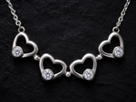 Load image into Gallery viewer, 925 Sterling Silver 4 Hearts Magnetic Necklace