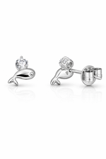 Load image into Gallery viewer, 925 Sterling Silver Dolphin Stud Earrings with Zircon Stone
