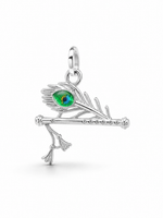 Load image into Gallery viewer, Elegant Krishna Flute &amp; Morpankh Pendant ✨