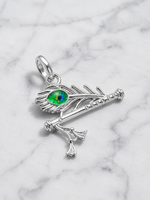 Load image into Gallery viewer, Elegant Krishna Flute &amp; Morpankh Pendant ✨