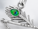 Load image into Gallery viewer, Elegant Krishna Flute &amp; Morpankh Pendant ✨