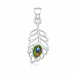 Load image into Gallery viewer, 925 Sterling Silver Peacock Feather Pendant ✨