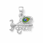 Load image into Gallery viewer, 925 Sterling Silver krishna &amp; peacock Pendant