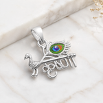 Load image into Gallery viewer, 925 Sterling Silver krishna &amp; peacock Pendant