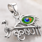 Load image into Gallery viewer, 925 Sterling Silver krishna &amp; peacock Pendant
