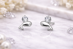 Load image into Gallery viewer, 925 Sterling Silver Dolphin Stud Earrings with Zircon Stone