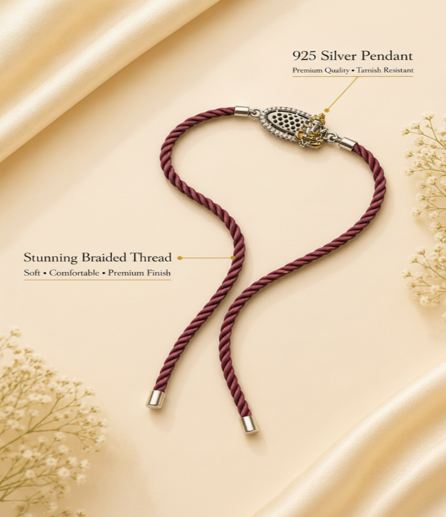 Raksha By Silver Ocean | Divine Ganesha Premium Silver Rakhi