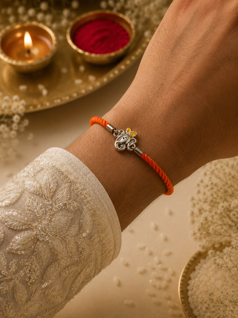 Raksha By Silver Ocean | Divine Ganesha Silver Rakhi