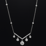 Load image into Gallery viewer, Luxury V-Shape Sterling Silver Necklace with Shimmering CZ Drops Silver Ocean Luxury V-Shape Sterling Silver Necklace with Shimmering CZ Drops