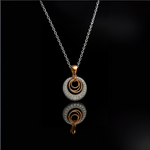 Load image into Gallery viewer, 925 Sterling Silver Necklace with Rose-Plated Triple Ring Pendant Silver Ocean 925 Sterling Silver Necklace with Rose-Plated Triple Ring Pendant