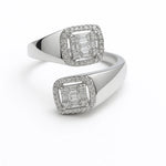 Load image into Gallery viewer, 925 Sterling Silver Dual Halo Ring - SILVER OCEAN 925 Sterling Silver Dual Halo Ring