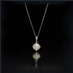 Load image into Gallery viewer, Floral Cluster Diamond Pendant 925 Silver Necklace Silver Ocean Floral Cluster Diamond Pendant 925 Silver Necklace