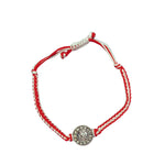 Load image into Gallery viewer, Silver Ganesha Rakhi with Red &amp; White Braided Thread silver ocean jnd Silver Ganesha Rakhi with Red &amp; White Braided Thread