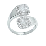Load image into Gallery viewer, 925 Sterling Silver Dual Halo Ring - SILVER OCEAN 925 Sterling Silver Dual Halo Ring