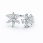 Load image into Gallery viewer, Blossom Dual-Flower Adjustable Silver Ring - SILVER OCEAN Blossom Dual-Flower Adjustable Silver Ring