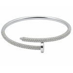 Load image into Gallery viewer, 925 Sterling Silver Nail-Style Kada Bracelet – Contemporary Elegance Redefined - SILVER OCEAN 925 Sterling Silver Nail-Style Kada Bracelet – Contemporary Elegance Redefined