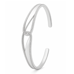 Load image into Gallery viewer, 925 Sterling Silver Open Cuff Kada with Intricate Leaf Motif - SILVER OCEAN 925 Sterling Silver Open Cuff Kada with Intricate Leaf Motif