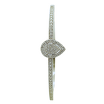 Load image into Gallery viewer, Premium 925 Sterling Silver Kada with Teardrop Diamond Accent – Elegant Women’s Bracelet - SILVER OCEAN Premium 925 Sterling Silver Kada with Teardrop Diamond Accent – Elegant Women’s Bracelet