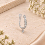 Load image into Gallery viewer, CZ Drop Hoop Nose Ring