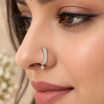 Load image into Gallery viewer, CZ Drop Hoop Nose Ring