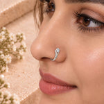 Load image into Gallery viewer, CZ Curved Hoop Nose Ring