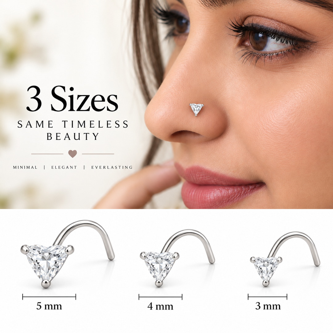 Triangular CZ Nose Pin
