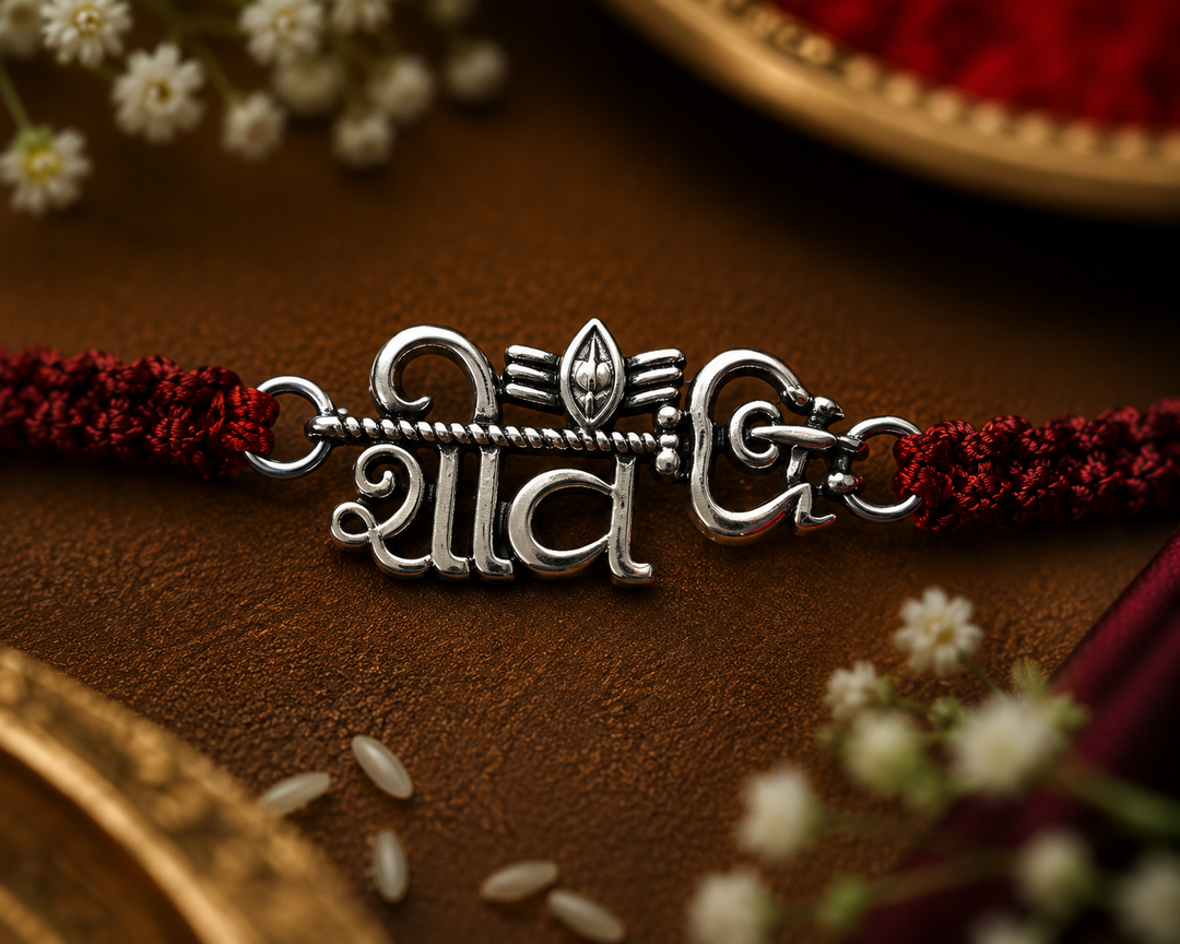 Raksha By Silver Ocean | Shiv Couple Rakhi Set