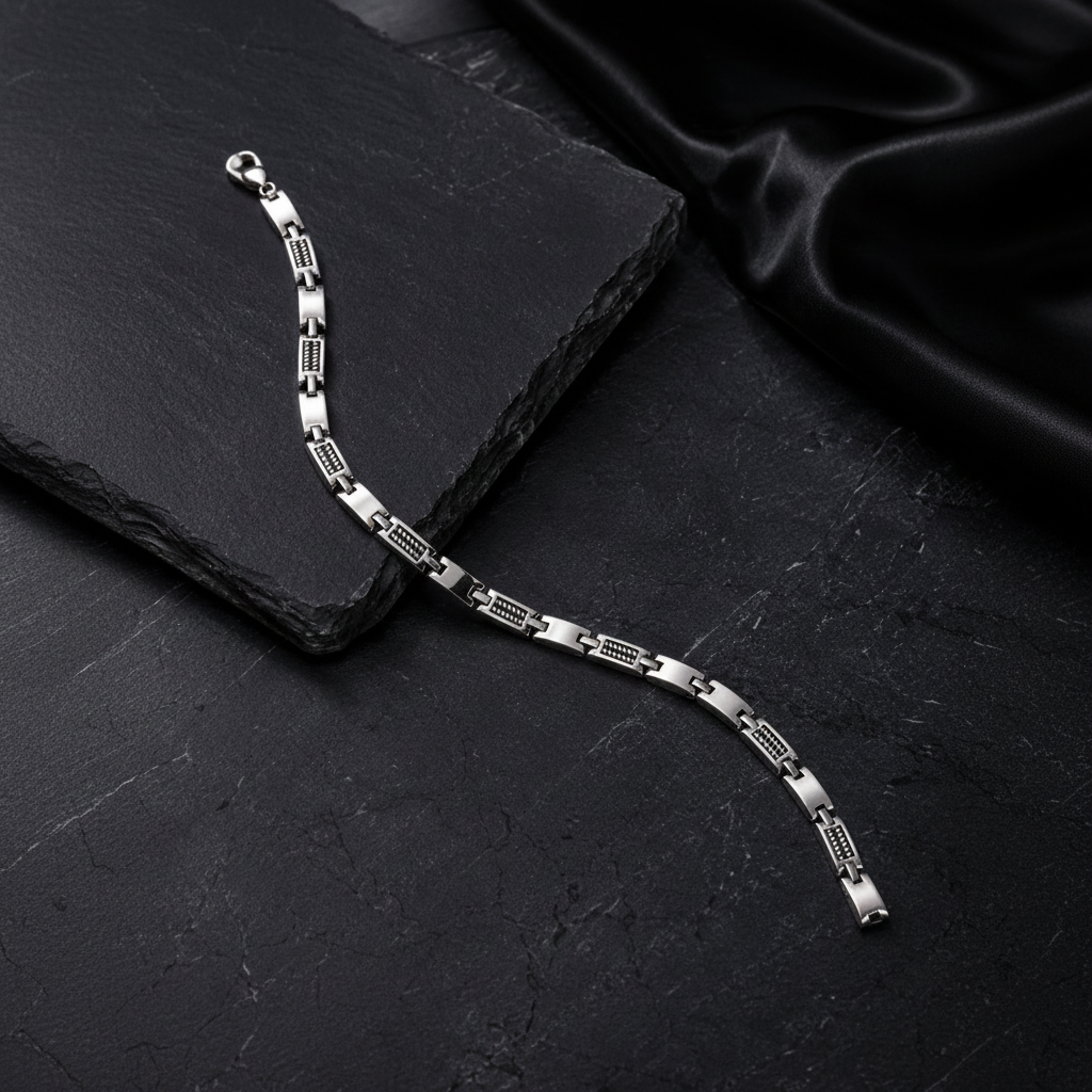 925 Sterling Silver Oxidised Turkey Finish Bracelet for Men