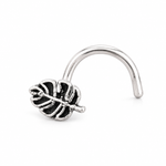 Load image into Gallery viewer, Black Monstera Leaf Nose Pin