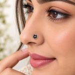 Load image into Gallery viewer, Black Floral Nose Pin