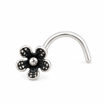 Load image into Gallery viewer, Black Floral Nose Pin