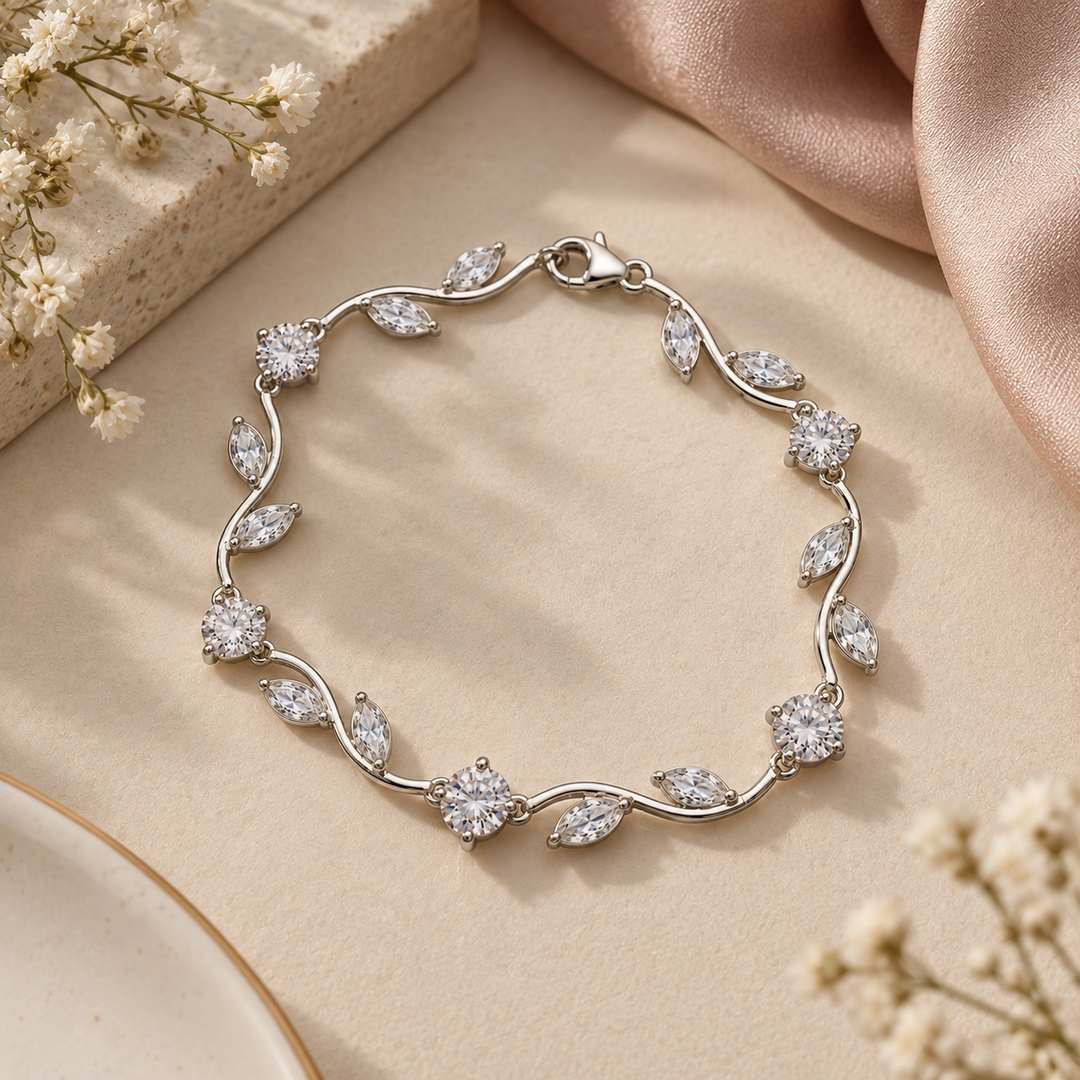 Tulip Bracelet with Marquise & Round Stones