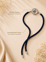 Load image into Gallery viewer, Raksha By Silver Ocean | Divine Shri Silver Rakhi