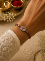 Load image into Gallery viewer, Raksha By Silver Ocean | Divine Shri Silver Rakhi