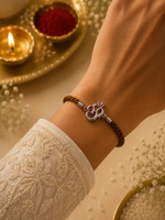 Load image into Gallery viewer, Raksha By Silver Ocean | Divine Om Silver Rakhi