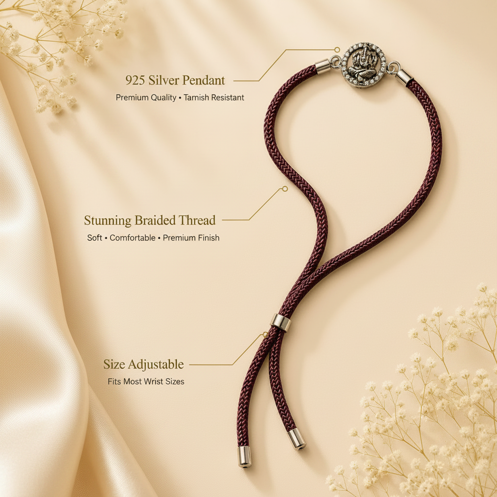 Raksha By Silver Ocean | Divine Ganesha Silver Rakhi