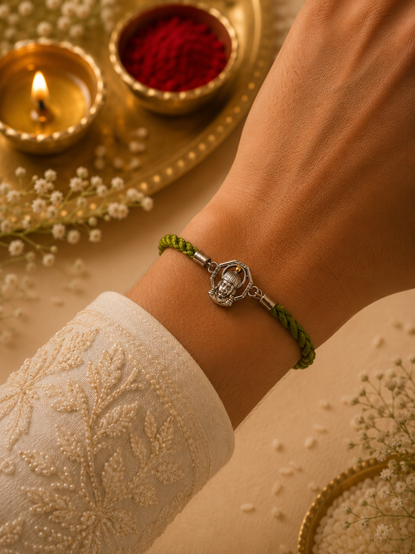 Raksha By Silver Ocean | Divine Hanuman Silver Rakhi