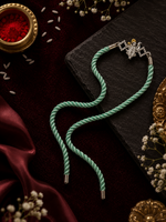 Load image into Gallery viewer, Raksha By Silver Ocean | Divine Shrinathji Silver Rakhi
