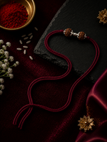 Load image into Gallery viewer, Raksha By Silver Ocean | Double Rudraksha Silver Rakhi